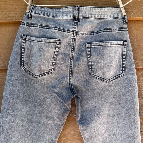 Forever 21 Stone Washed Gray High-Rise Skinny Jegging Jeans With Button & Zip Cl - Picture 8 of 14